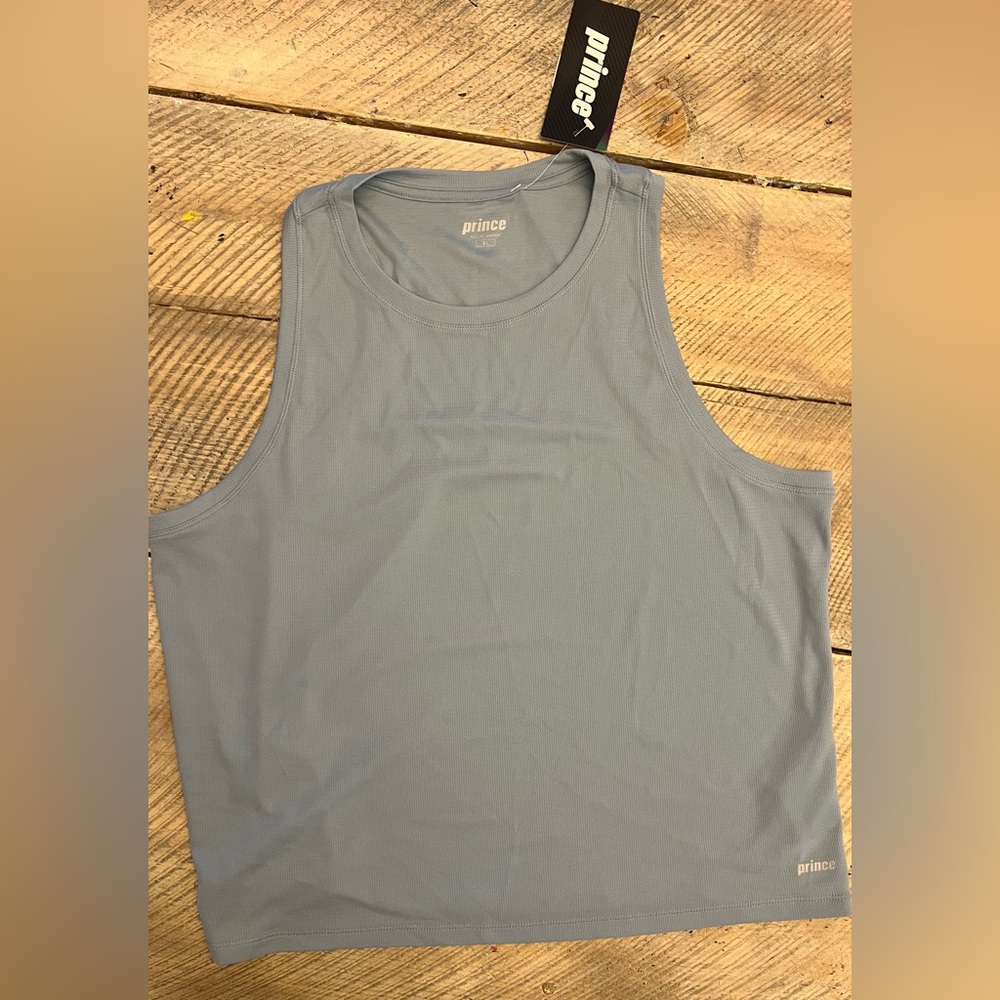 Prince Womens Blue Mesh Activewear Tank‎ Top Crew Neck Athletic Size XL NWT